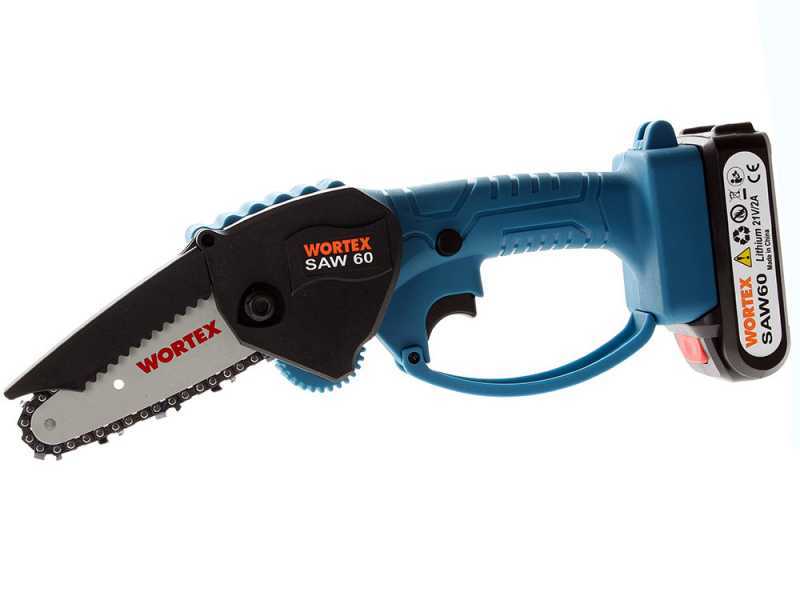 Podadora manual el&eacute;ctrica de bater&iacute;a WORTEX SAW 60 - 2 bater&iacute;as y cargador de serie