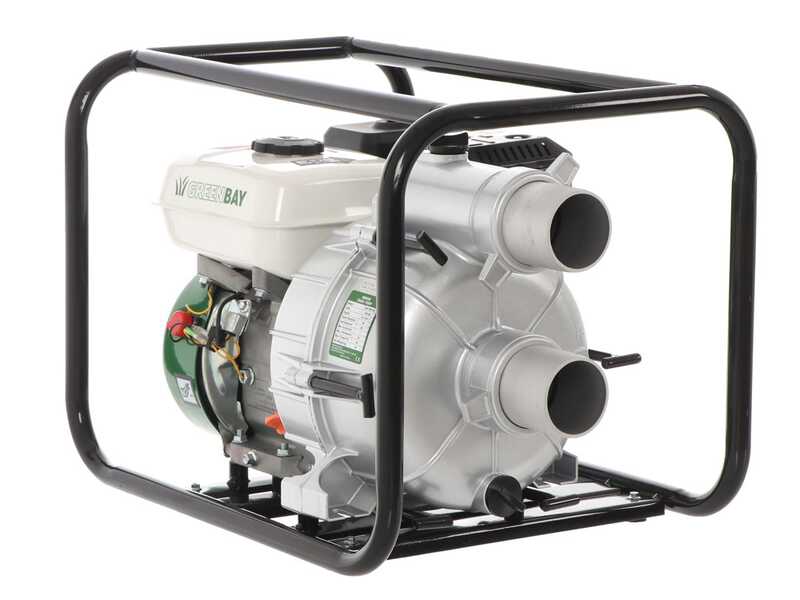 Motobomba de gasolina Greenbay GB-TWP 80 - Para agua sucia - con racores de 80 mm