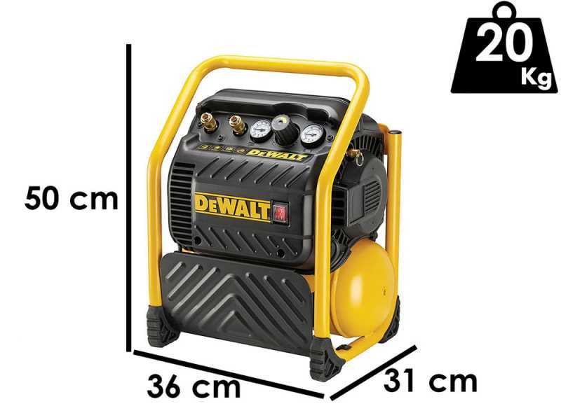 DeWalt DPC10QTC-QS - Compresor de aire el&eacute;ctrico port&aacute;til monof&aacute;sico, sin aceite - Motor 1.5 HP - 9.4 L