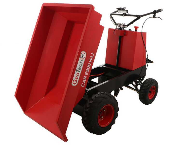 Carretilla de ruedas a bater&iacute;a GeotechPro Mini Dumper Car E500 H-Li - Caja dumper 500 kg