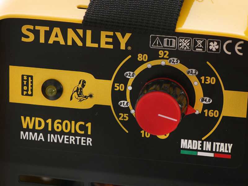 Soldadora inverter con electrodo MMA Stanley WD160IC1 - con Kit MMA - Ciclo 15%@160A