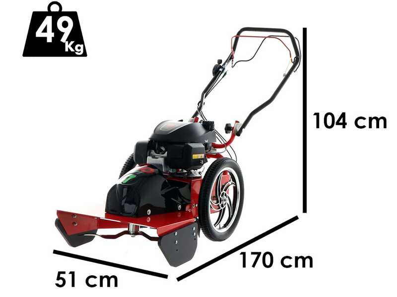 Blue Bird FLO Pro Speed 7HO - Desbrozadora de ruedas a gasolina - Cuchilla e hilo - Honda GCV200
