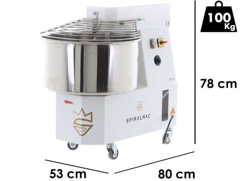 SPIRALMAC SV44 - Amasadora de espiral monof&aacute;sica - 44 kg- 2 hp