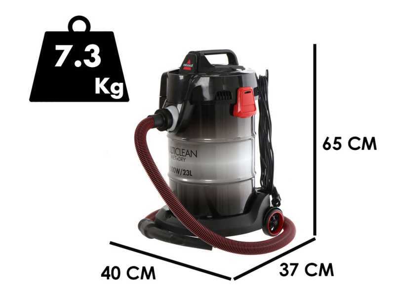 BISSELL Wet&amp;Dry Drum - Bid&oacute;n aspirador 2 en 1 - 23L - 1500W - con funci&oacute;n soplador