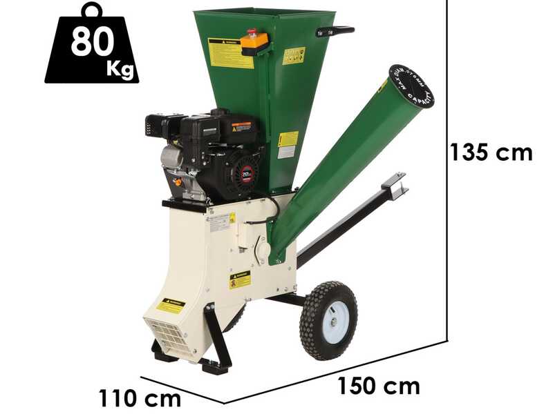GreenBay GB-WDC 75 L - Biotrituradora con motor de gasolina - Loncin