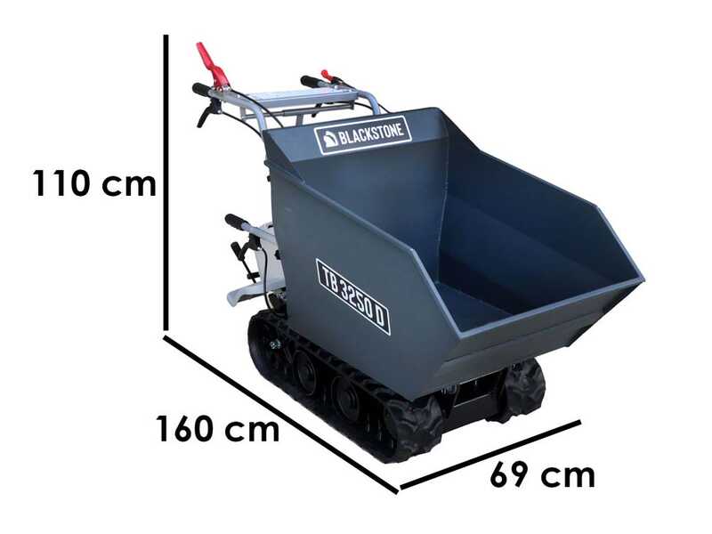 Carretilla con motor, de orugas, BlackStone TB 3250 D - Caja dumper manual - capacidad de carga m&aacute;xima 320 Kg