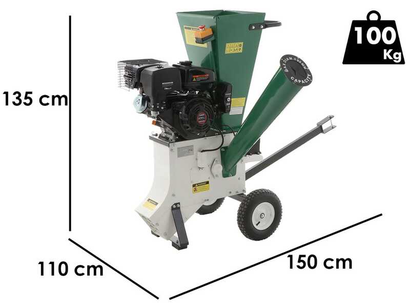 GreenBay GB-WDC 90 LE - Biotrituradora de gasolina - Motor de gasolina Loncin 15 HP