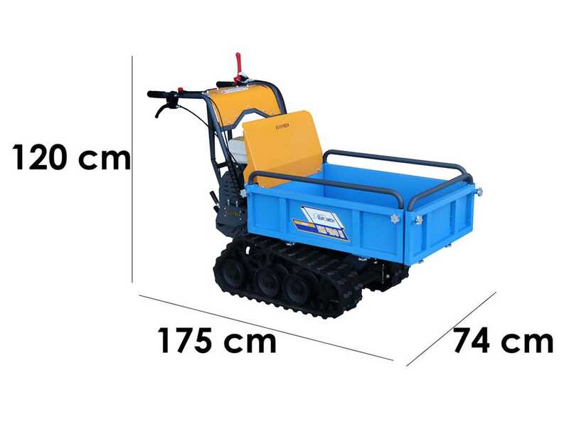 Carretilla con motor, de orugas, EuroMech EM400H-Agri - Caj&oacute;n extensible con capacidad de 400 kg