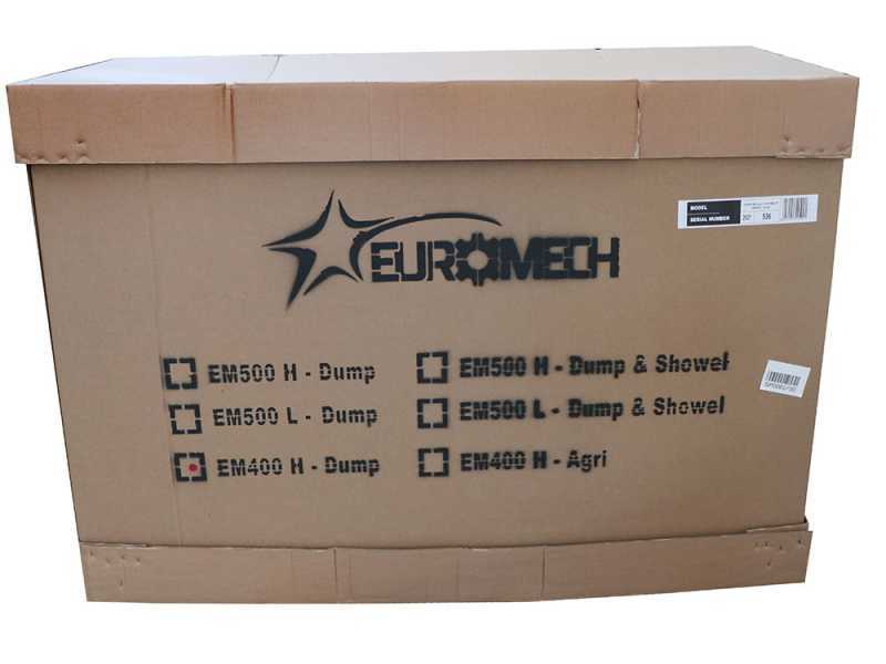 Carretilla de orugas con motor EuroMech EM500H-Dump - Caja dumper hidr&aacute;ulica de 500 kg
