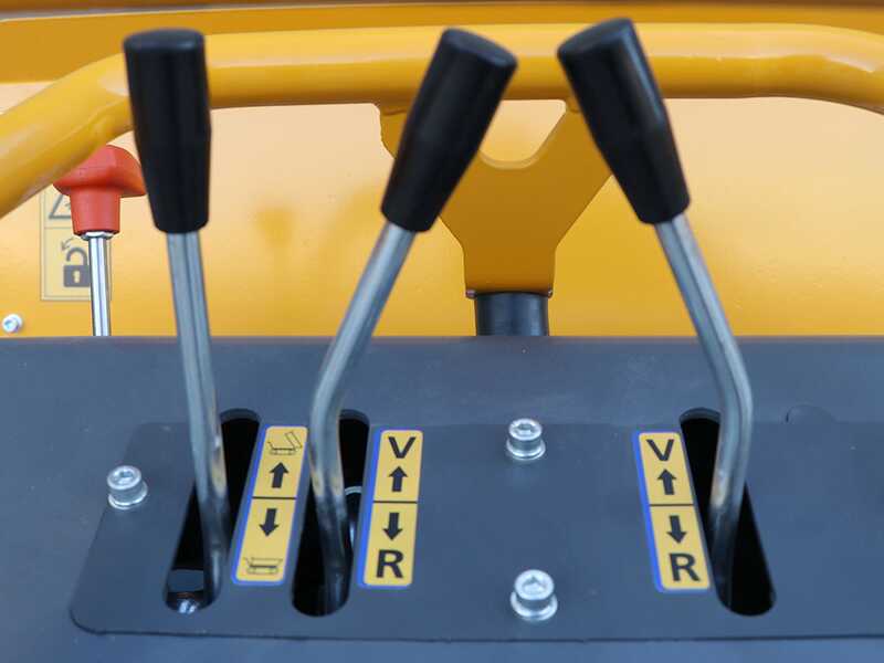 Carretilla de orugas con motor EuroMech EM500H-Dump - Caja dumper hidr&aacute;ulica de 500 kg