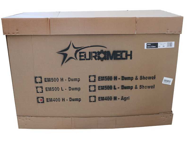 Carretilla de orugas con motor EuroMech EM500H-Dump &amp; Shovel - Caja dumper hidr&aacute;ulica 500 kg con pala