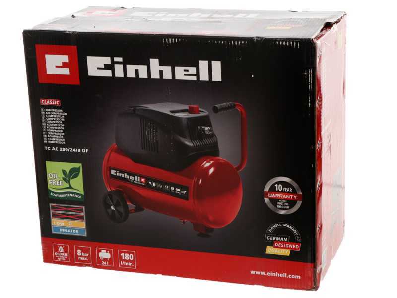 Einhell TC-AC 200/24/8  OF - Compresor de aire el&eacute;ctrico con ruedas - Motor 1.5 HP - 24 L