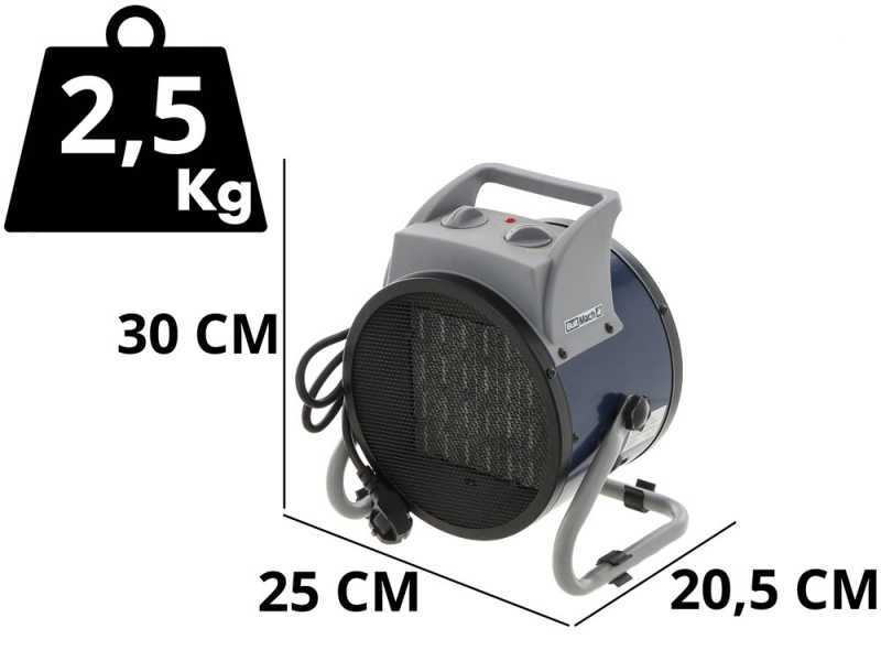 BullMach BM-EFH 3RC - Generador de aire caliente el&eacute;ctrico - Elemento que se calienta de cer&aacute;mico - 3 kW