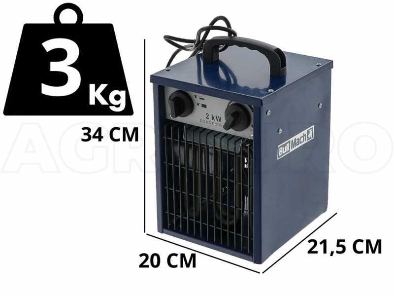 BullMach BM-EFH 2H - Generador de aire caliente el&eacute;ctrico monof&aacute;sico con ventilador - 2 kW