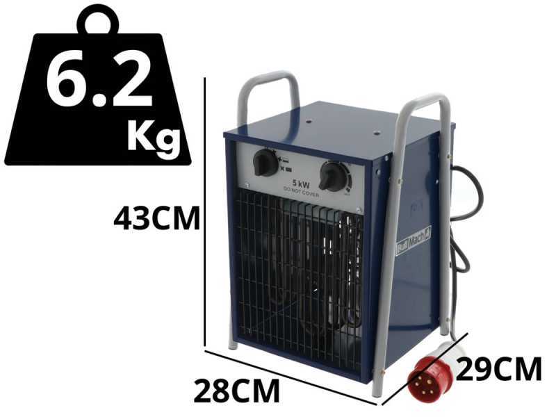 BullMach BM-EFH 5H - Generador de aire caliente trif&aacute;sico con ventilador - 5kW