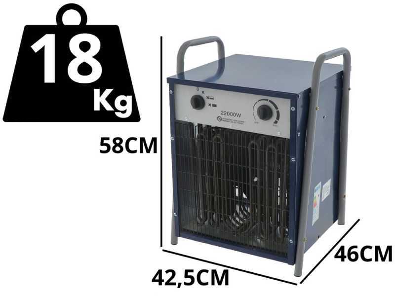 BullMach BM-EFH 22H - Generador de aire caliente trif&aacute;sico con ventilador - 22kW