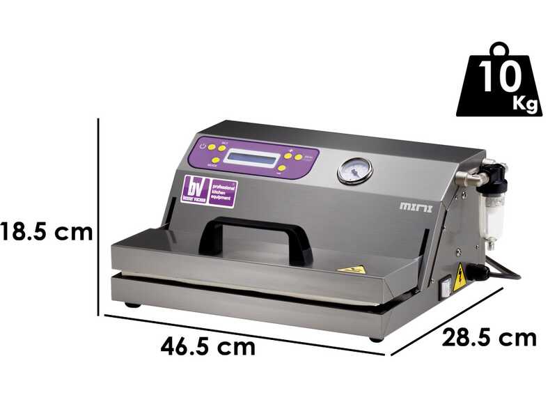 Besser Vacuum MIDI INOX - Envasadora al vac&iacute;o profesional - Doble barra de soldadura de 43 cm