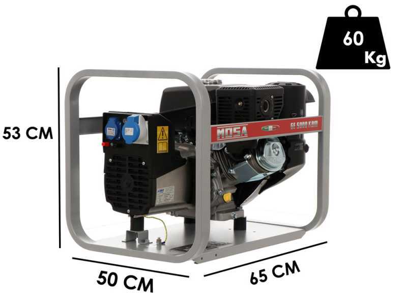 MOSA GE 5000 KBM - Generador de corriente 4.4 KW monof&aacute;sico - Alternador italiano - Motor Kohler