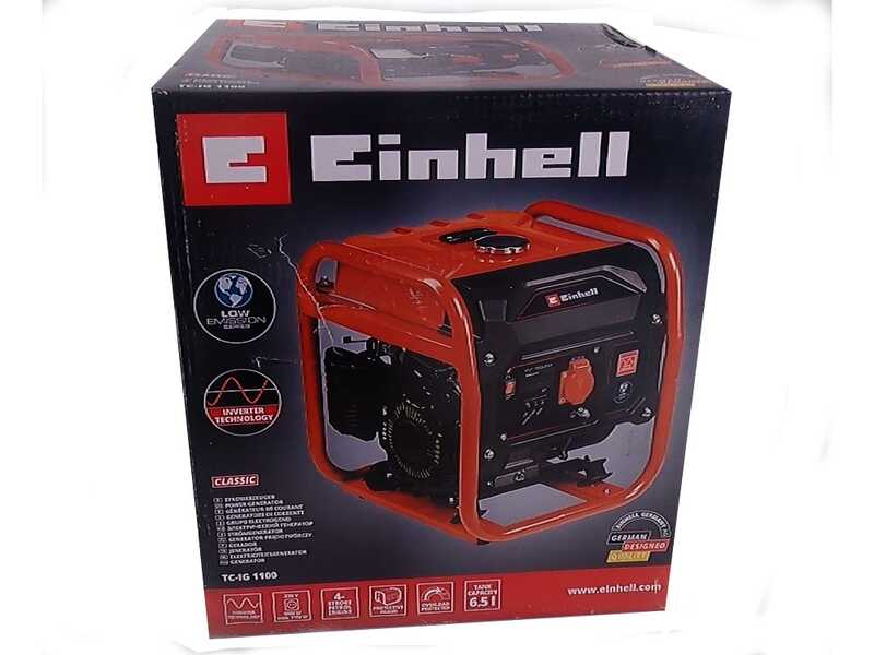 Einhell TC-IG 1100 - Generador de corriente inverter a gasolina 1.4 kW - Continua 1.1 kW Monof&aacute;sica