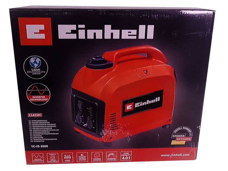 Einhell TC-IG 2000 - Generador de corriente inverter a gasolina 2 kW - Continua 1.8 kW Monof&aacute;sica