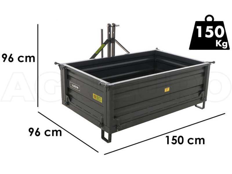 Caj&oacute;n de transporte para tractor Blackstone B-TB 140  - Basculante - 3 laterales que se pueden abrir