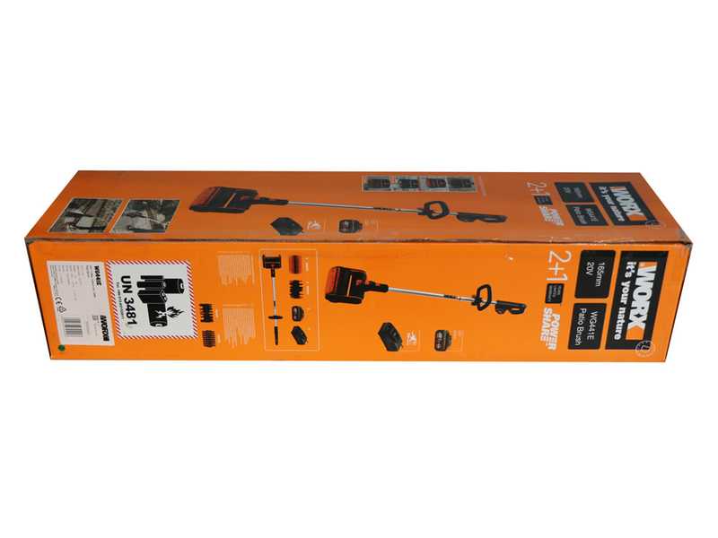 Worx WG441E - Limpiador para exteriores de bater&iacute;a - Bater&iacute;a de 20V - 4 Ah - 2 cepillos incluidos