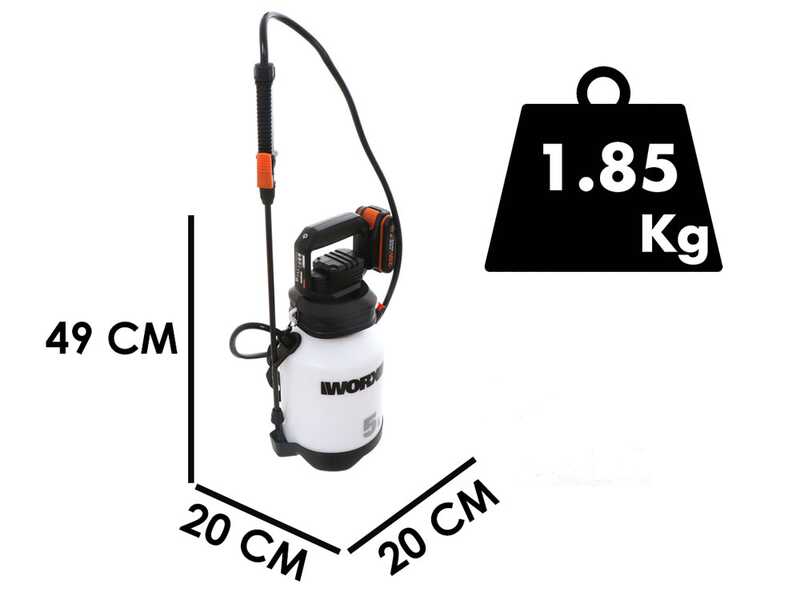 WORX WG829E - Pulverizador de bandolera - Bater&iacute;a de 20V - 2Ah