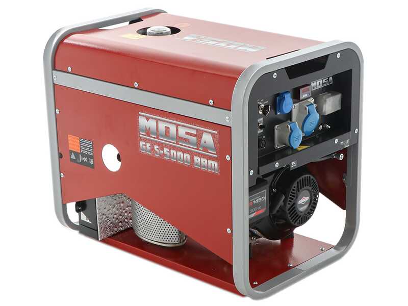 MOSA GE S-5000 BBM AVR EAS - Generador de corriente a gasolina con panel AVR y arranque el&eacute;ctrico 4.5 kW - Continua 3.6 kW Monof&aacute;sica - Motor B&amp;S XR1450
