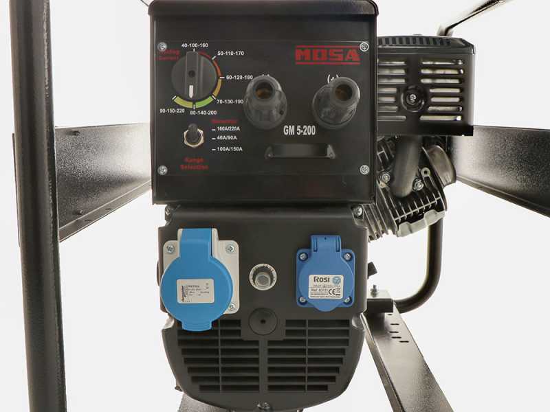 Soldadora con motor de gasolina Mosa GM 5-200 HBM - Soldadora de electrodo a corriente continua 200A