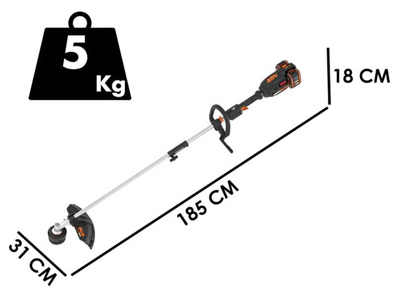 Worx NITRO WG186E - Desbrozadora multifunci&oacute;n de bater&iacute;a - 2x20V/4Ah