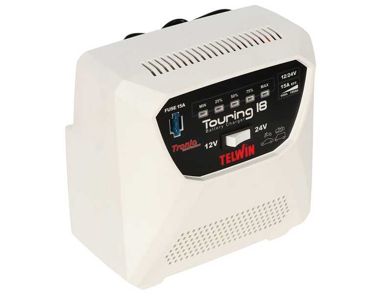 Kit completo: carretilla de mano portabater&iacute;as GeoTech + bater&iacute;a 80 Ah + cargador Telwin Touring 18