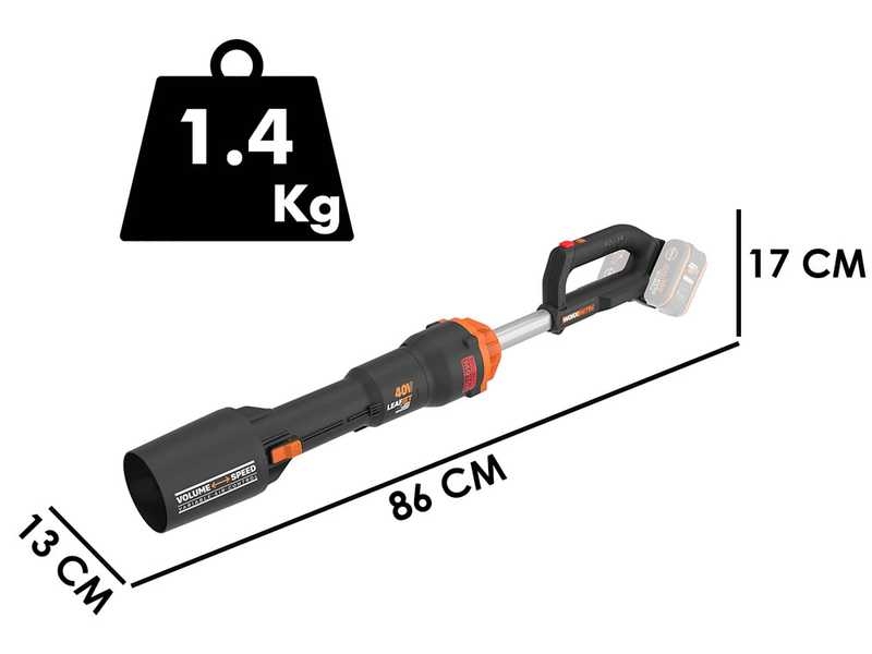 Soplador de bater&iacute;a WORX NITRO WG585E.9 - 40V - SIN BATER&Iacute;AS Y CARGADOR