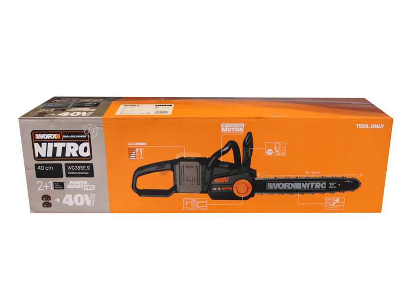 Worx NITRO WG385E.9 - Electrosierra de bater&iacute;a - 40V - BATER&Iacute;A Y CARGADOR NO EST&Aacute;N INCLUIDOS