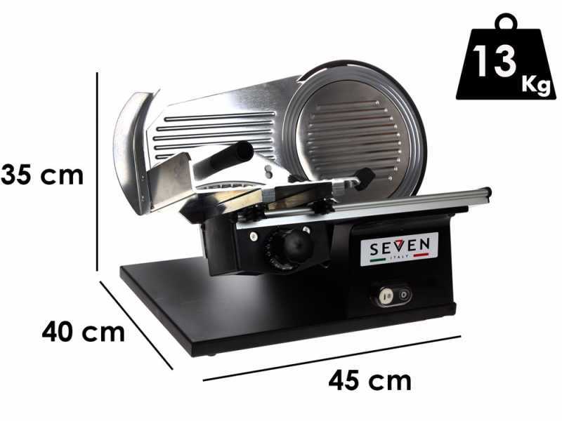 Seven Italy PS 220 PRO NEGRA- Cortadora de fiambre cuchilla de 220 mm - afilador de serie - 160 W
