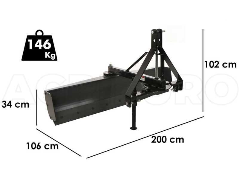 Cuchilla niveladora para tractor Blackstone B-GB 200 de rotaci&oacute;n sencilla 360&deg; y brazo orientable