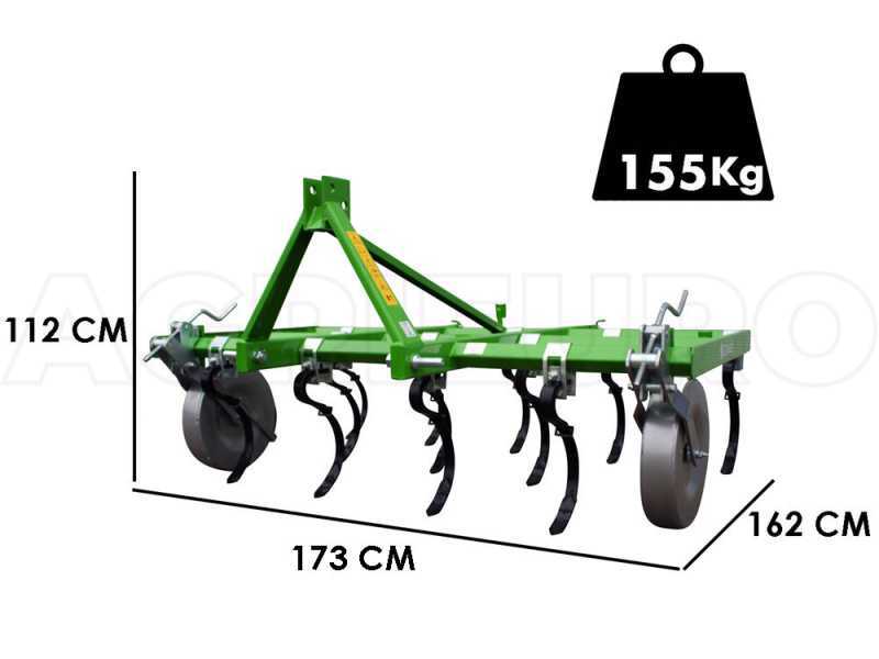 Cultivador de muelles Bomet Dorado - 11 dientes - Anchura de trabajo 170 cm