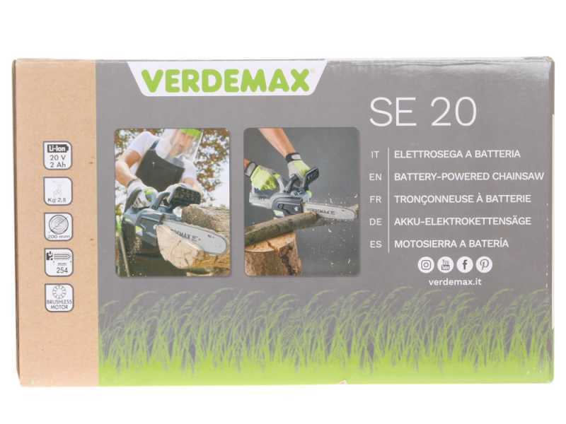 Verdemax SE20 - Electrosierra de bater&iacute;a 20V 2Ah - Espada de 25cm