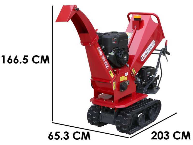 GeoTech-Pro BMS155 BS - Biotrituradora autopropulsada sobre carretilla de orugas - Motor B&amp;S XR2100