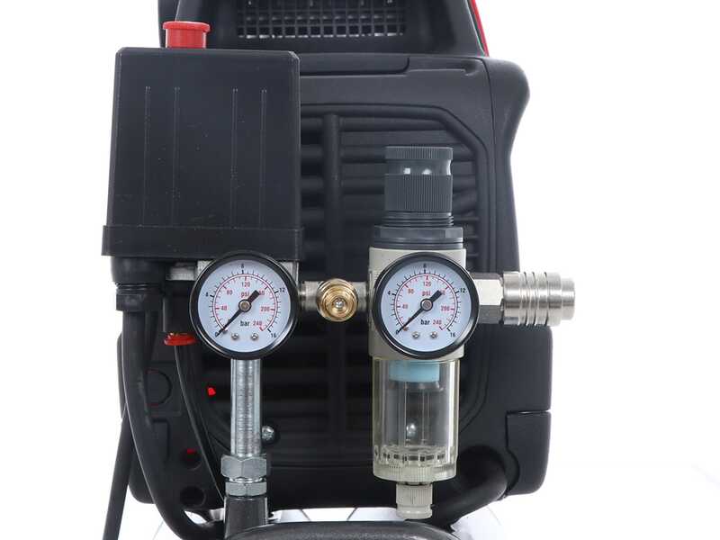 FIAC Leonardo - Compresor de aire el&eacute;ctrico port&aacute;til monof&aacute;sico silencioso, sin aceite - Motor 1 HP - 6 L