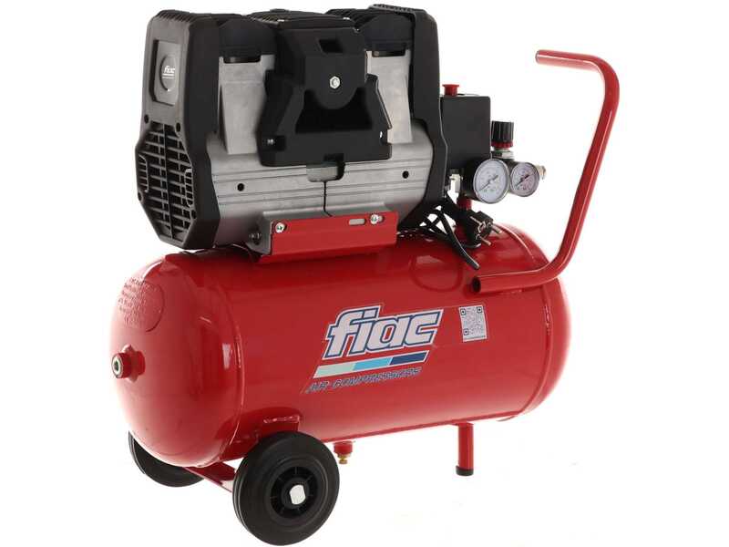 FIAC Super Silent 24 XS258 - Compresor de aire el&eacute;ctrico monof&aacute;sico silencioso, sin aceite - Motor 2 HP - 24 L