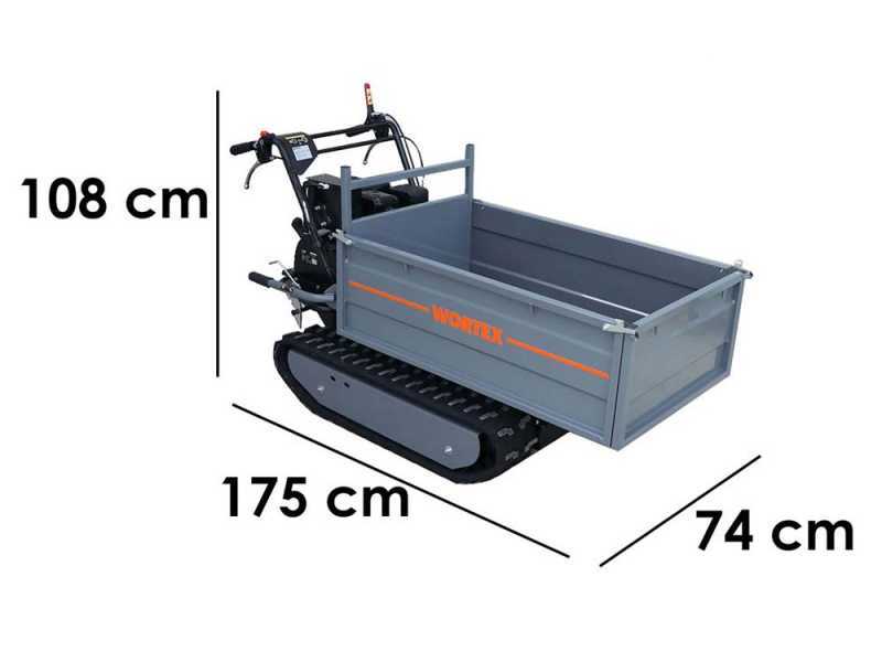 Carretilla de orugas Wortex SFL 500-E - Caj&oacute;n de 500 Kg - Arranque el&eacute;ctrico