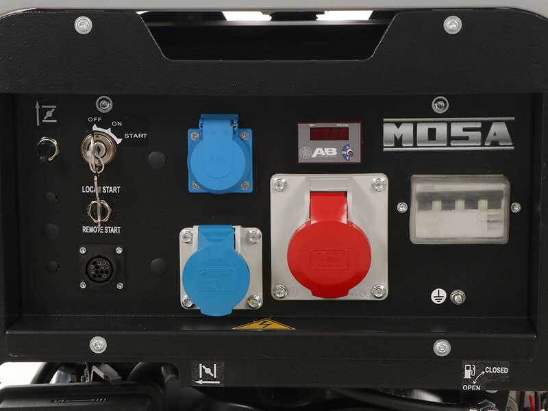 MOSA GE S-8000 BBT AVR EAS - Generador de corriente a gasolina con AVR 6.4 kW - Continua 5.6 kW Trif&aacute;sica + ATS - Motor B&amp;S XR2100
