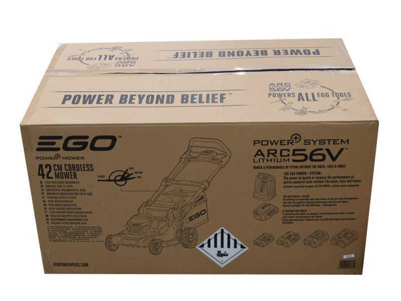 PROMO EGO Cortac&eacute;sped de bater&iacute;a EGO LM1701E - 56V 2.5Ah - &Oslash; de corte de 42 cm