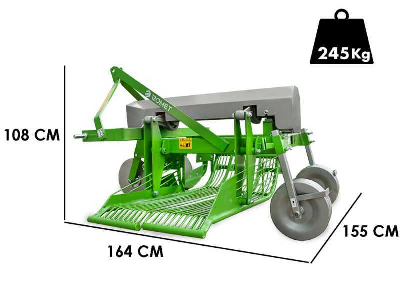 Bomet URSA - Arrancador de patatas para tractor - con salida lateral criba oscilante - Para tractores con enganche de tres puntos