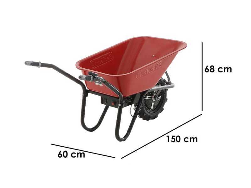Carretilla el&eacute;ctrica de ruedas traktor GeoTech CAR 150A - Bater&iacute;a de 24 V/12 Ah