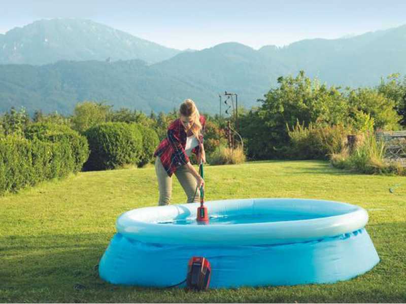 Bomba sumergible Einhell GE-SP 18 Li Solo - SIN BATERÍA NI CARGADOR