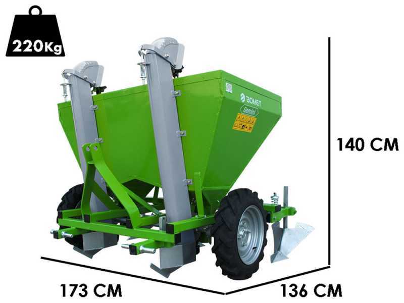 Bomet Gemini - Plantadora de patatas de doble hilera - Ruedas en goma