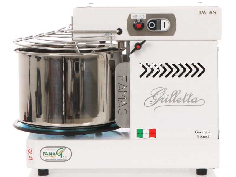 Famag Grilletta IM 6S/230 10 velocidades - Amasadora de espiral 6 kg con cabezal abatible