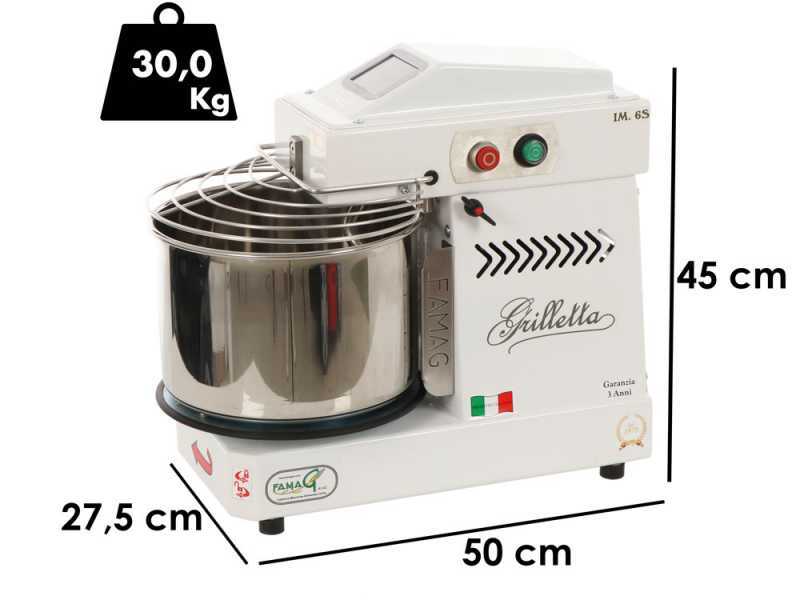 Famag Grilletta IM 6S/230 10 velocidaes - Amasadora de espiral 6 kg alta hidrataci&oacute;n con cabezal abatible