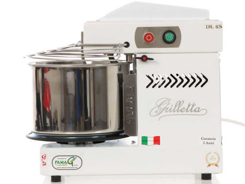 Famag Grilletta IM 6S/230 10 velocidaes - Amasadora de espiral 6 kg alta hidrataci&oacute;n con cabezal abatible